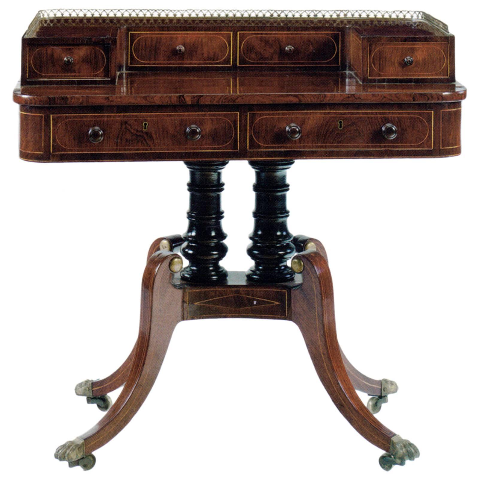 Late Regency 19th century mahogany Writing Table / desk