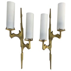 Pair of Agostini Style Sconces by Maison Arlus
