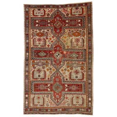 Vintage Turkish Oushak Rug with Jacobean Style, Kitchen, Foyer or Entry Rug