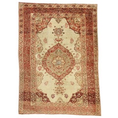 Vintage Turkish Oushak Rug with French Rococo Style