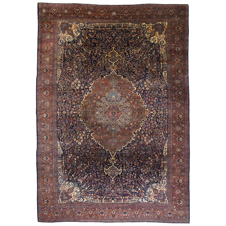 Antique Persian Sarouk Farahan Rug, Persian Palace Size Rug For Sale at