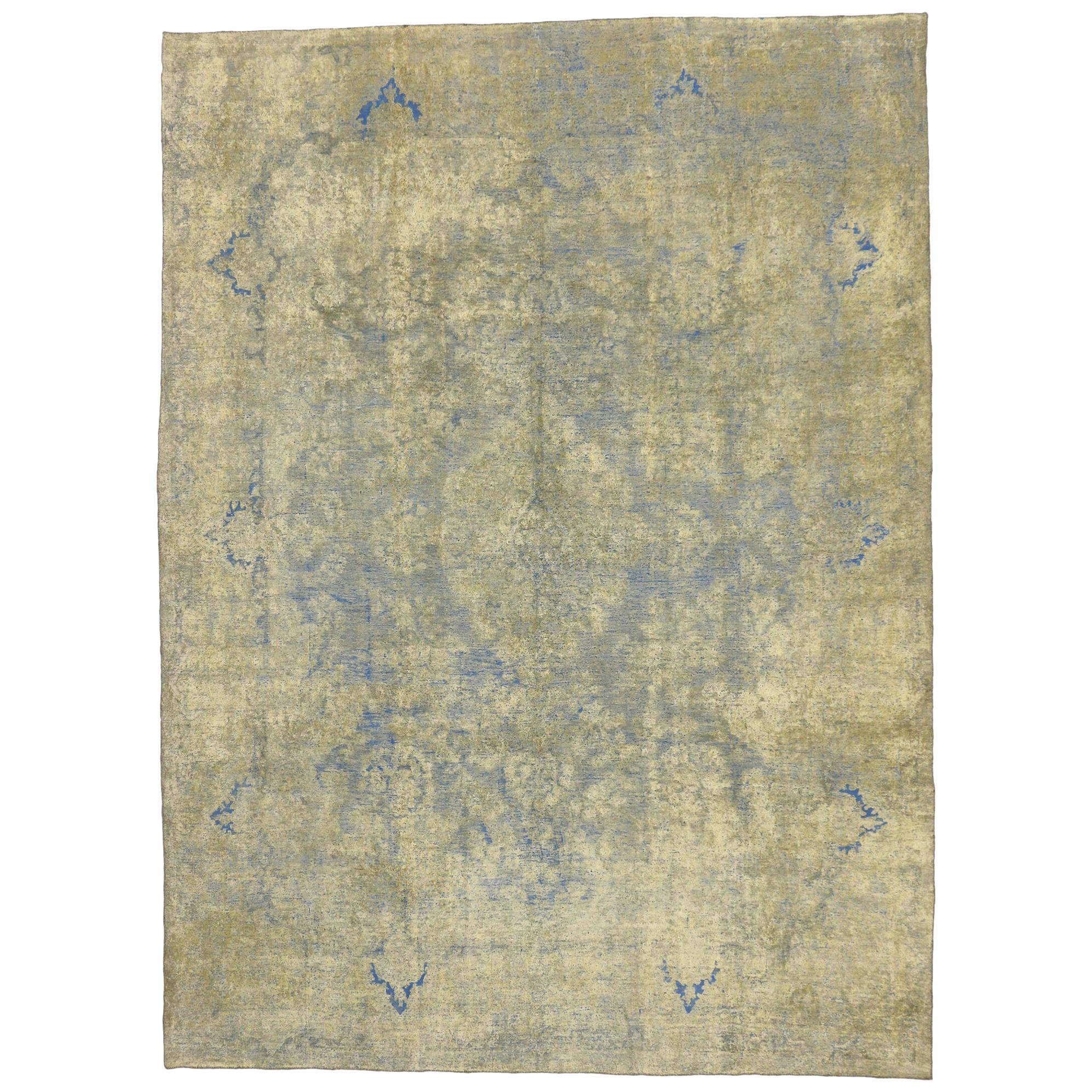 Distressed Vintage Turkish Rug with Chippendale French Country Style ...