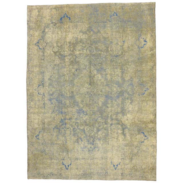 Distressed Vintage Turkish Rug with Chippendale French Country Style ...