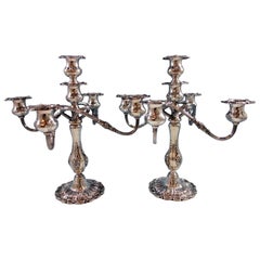 Francis I by Reed & Barton Old Sterling Silver Pair of 5-Light Candelabra