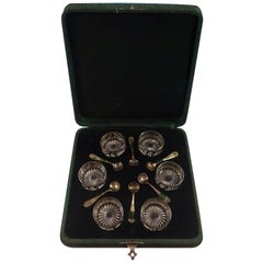 Antique by Alvin Sterling Silver Salt Cellar Set 12-Piece with Fitted Case