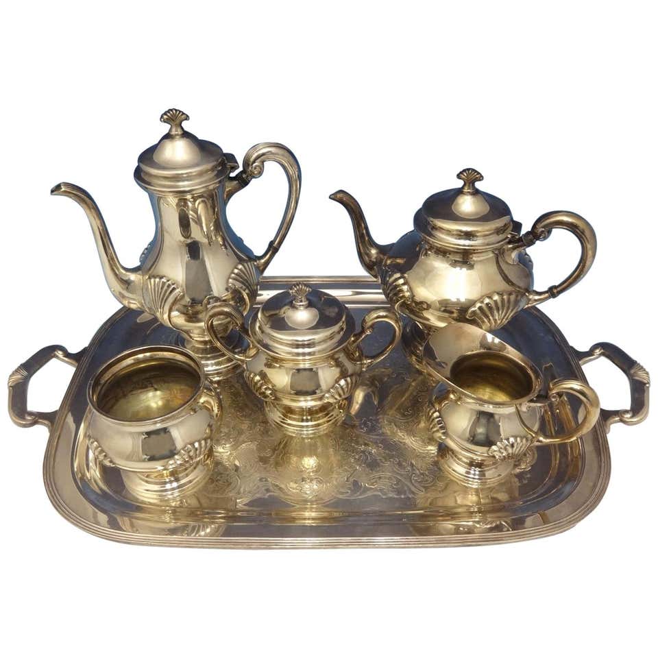 Silver Tea Set Colour Art Deco Silver Plated Tea Set at 1stDibs