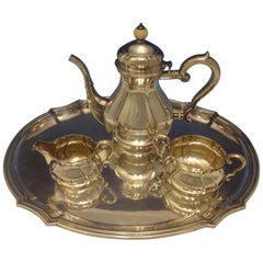 C.C. Hermann Danish Sterling Silver Tea Set of 3 Pieces with Tray