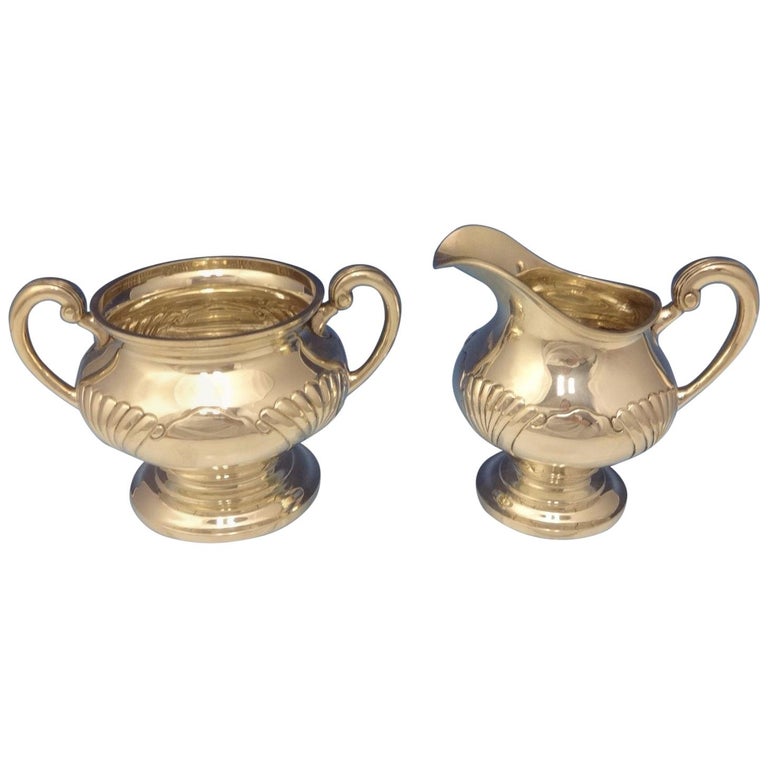 Onslow by Tuttle Sterling Silver Sugar Bowl and Creamer Set of 2-Pieces #1834 For Sale