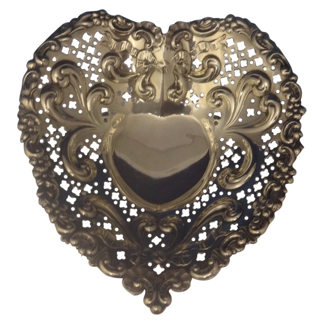 Chantilly by Gorham Sterling Silver Candy Dish Heart-Shaped #966