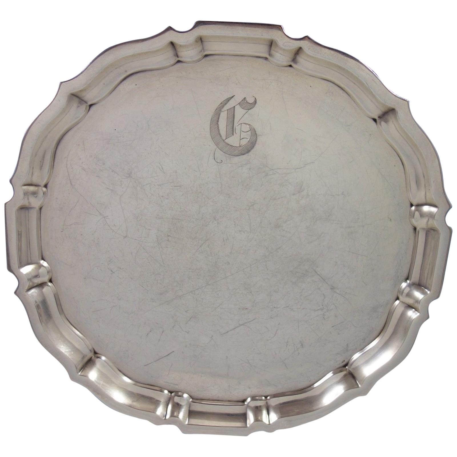 Chippendale by Gorham Sterling Silver Tray Round #42612