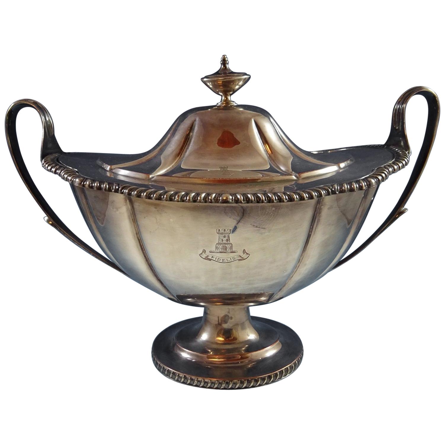 English Silverplate by N B & S Soup Tureen with Silverplate on Copper