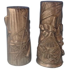 Porta sale e pepe in argento Pairpoint 2 pezzi dal design giapponese