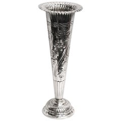 Antique William Comyn's Victorian Silver Vase, 1892