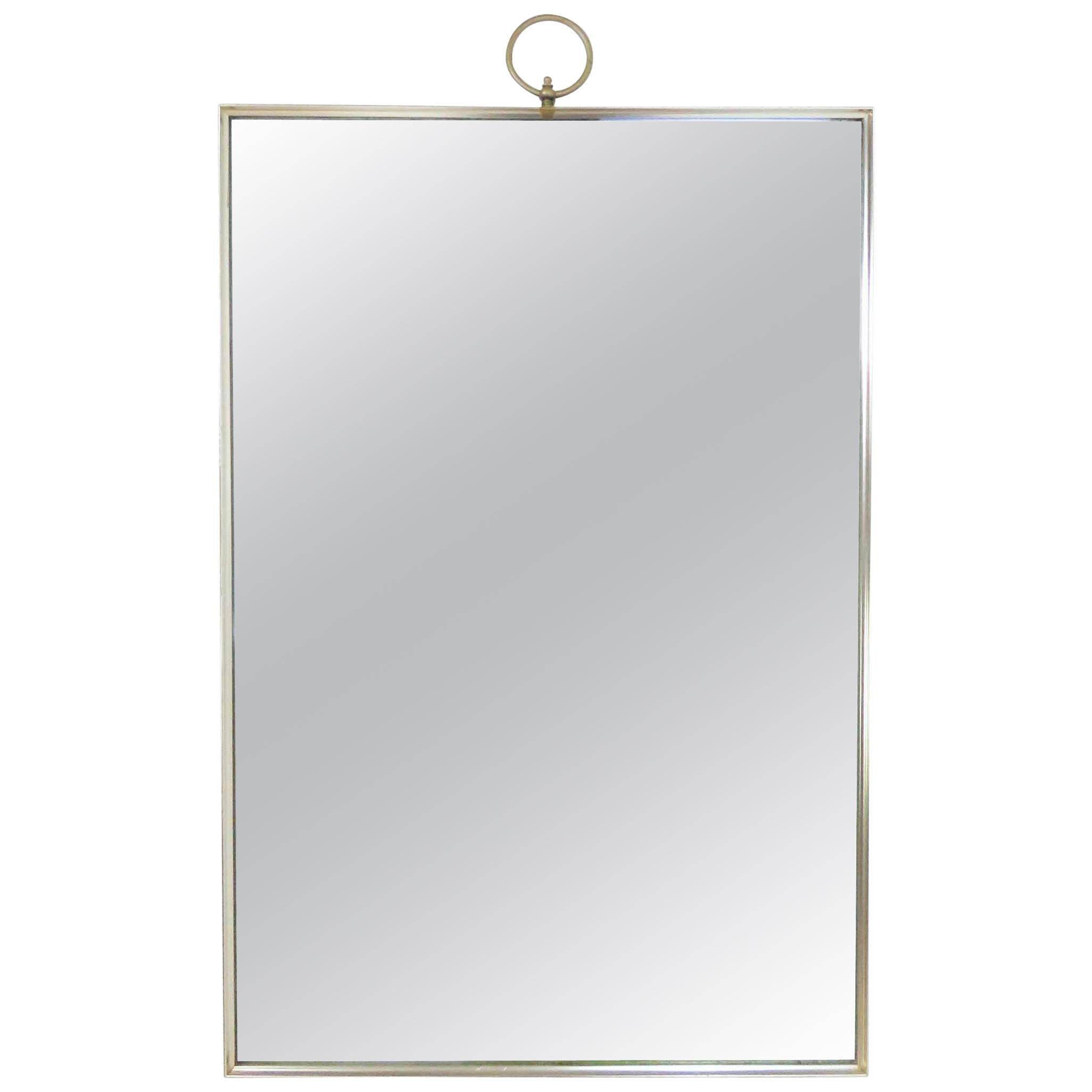 Midcentury Wall Mirror with Ring Finial Accent by Turner, circa 1960s