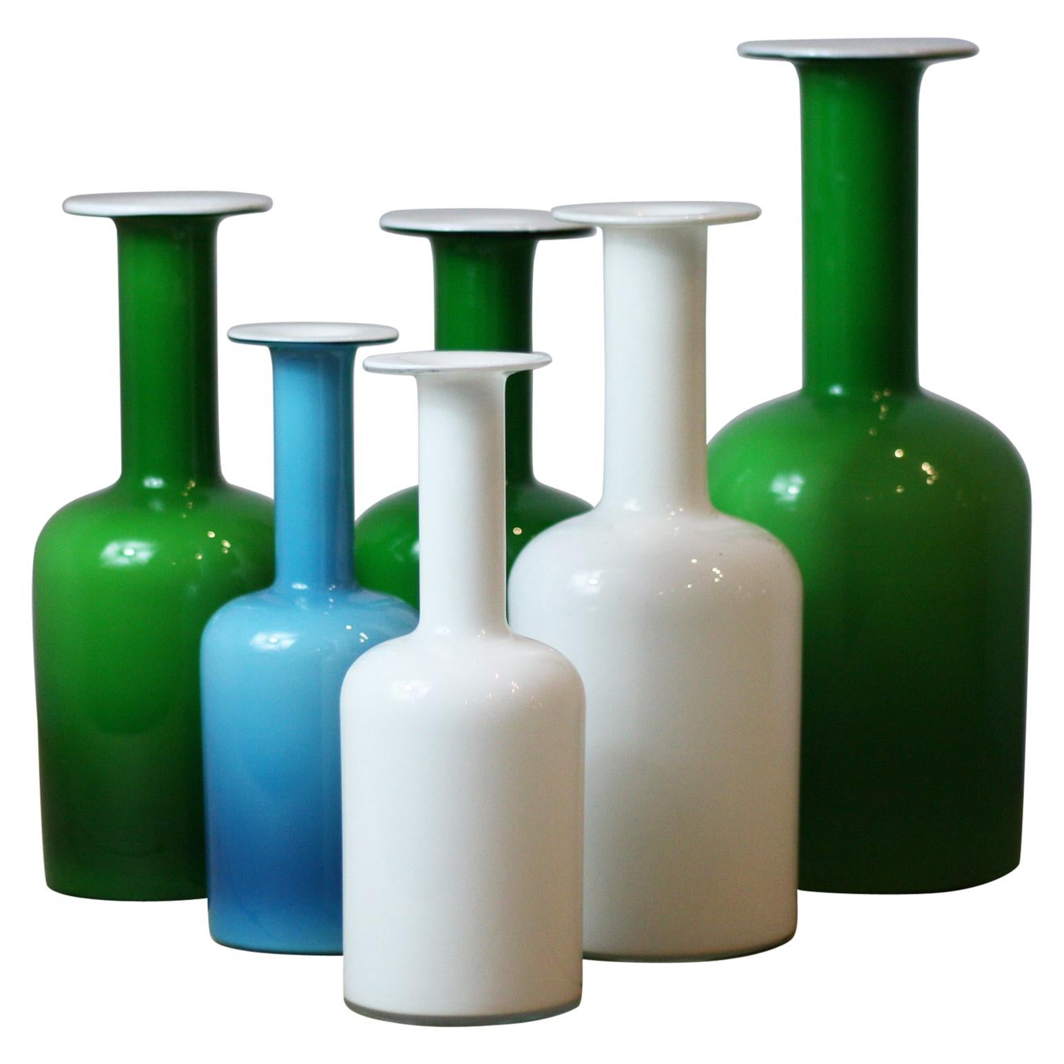 Collection of 6 Holmgaard Carnaby Gulvase Vases For Sale
