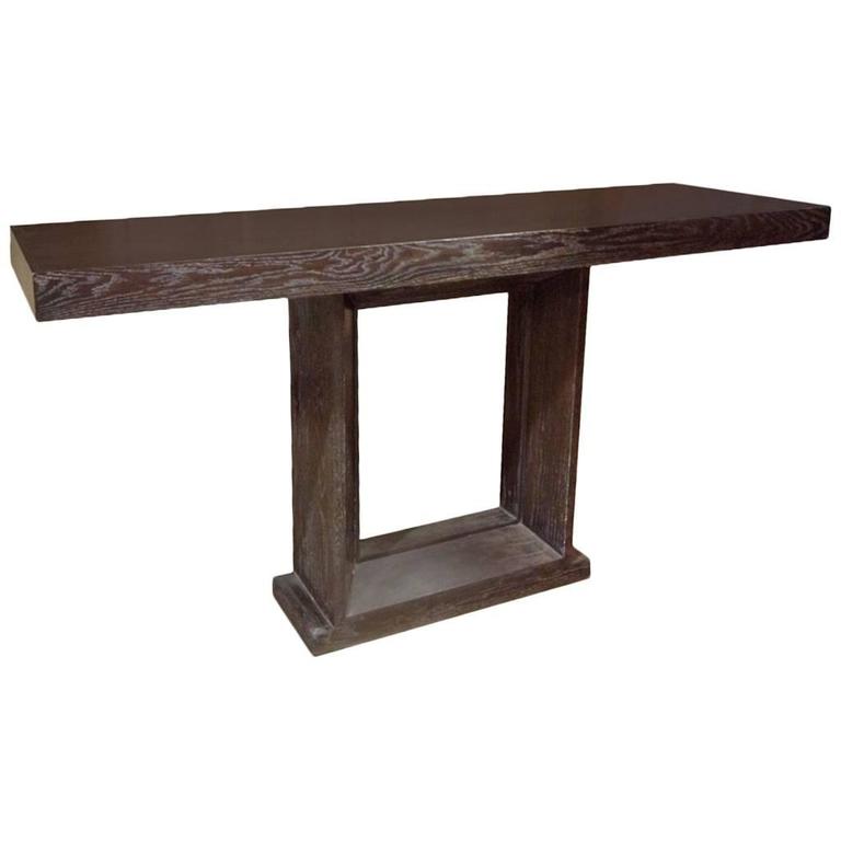Cerused Oak Console Table For Sale at 1stdibs