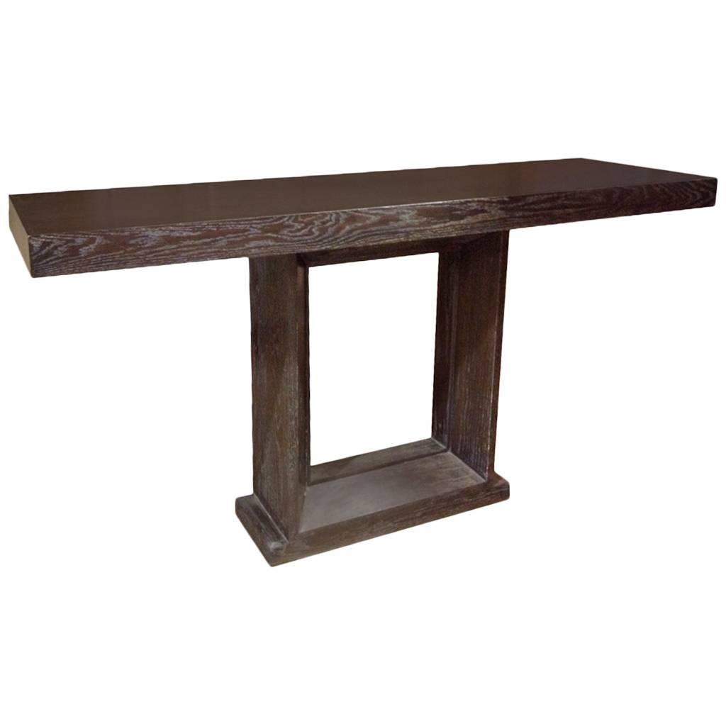 Cerused Oak Console Table
