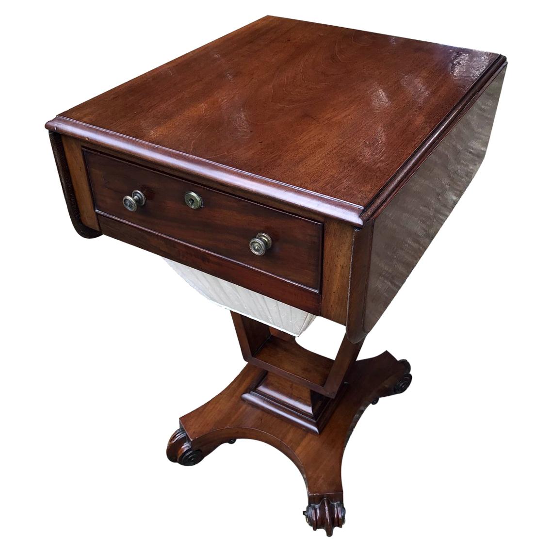 William IV Mahogany Drop-Leaf Work Table