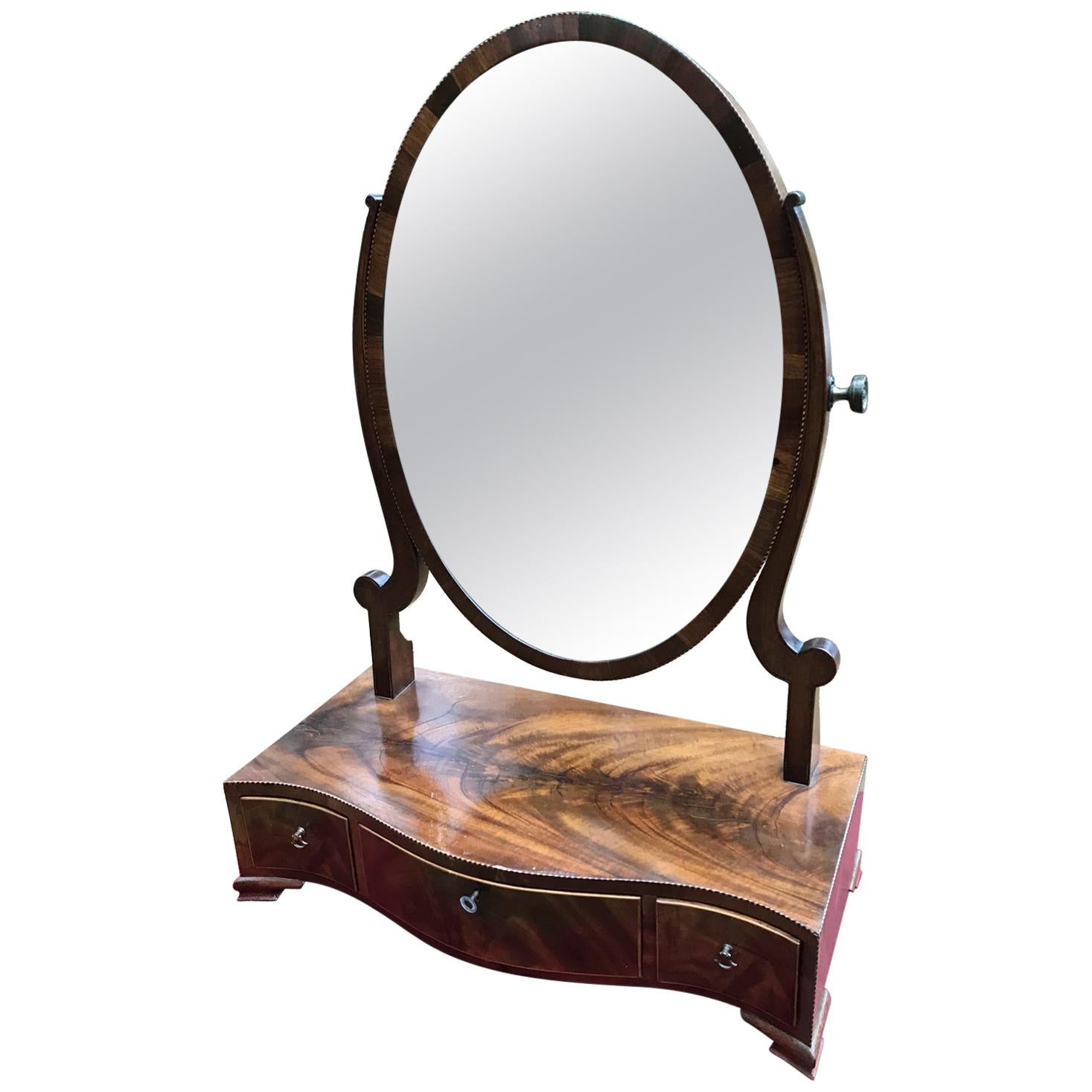 Georgian Mahogany Inlaid Dressing Mirror