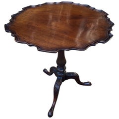 Antique Georgian Mahogany Tilt-Top Wine Table with Birdcage