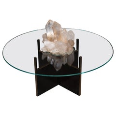 Studio Greytak 'Iceberg Table 4' Himalayan Quartz, Solid Bronze, and Glass Top