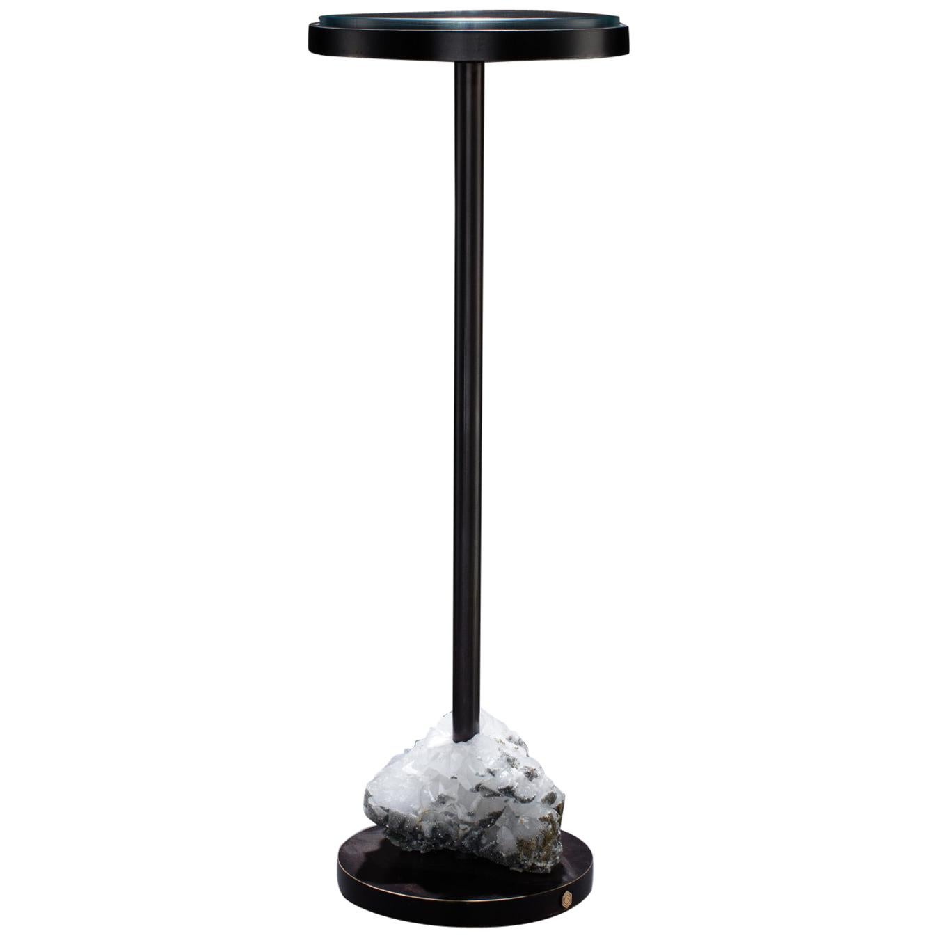 Studio Greytak 'Havana Table 5' Quartz, Mica, and Oil Rubbed Bronze For Sale