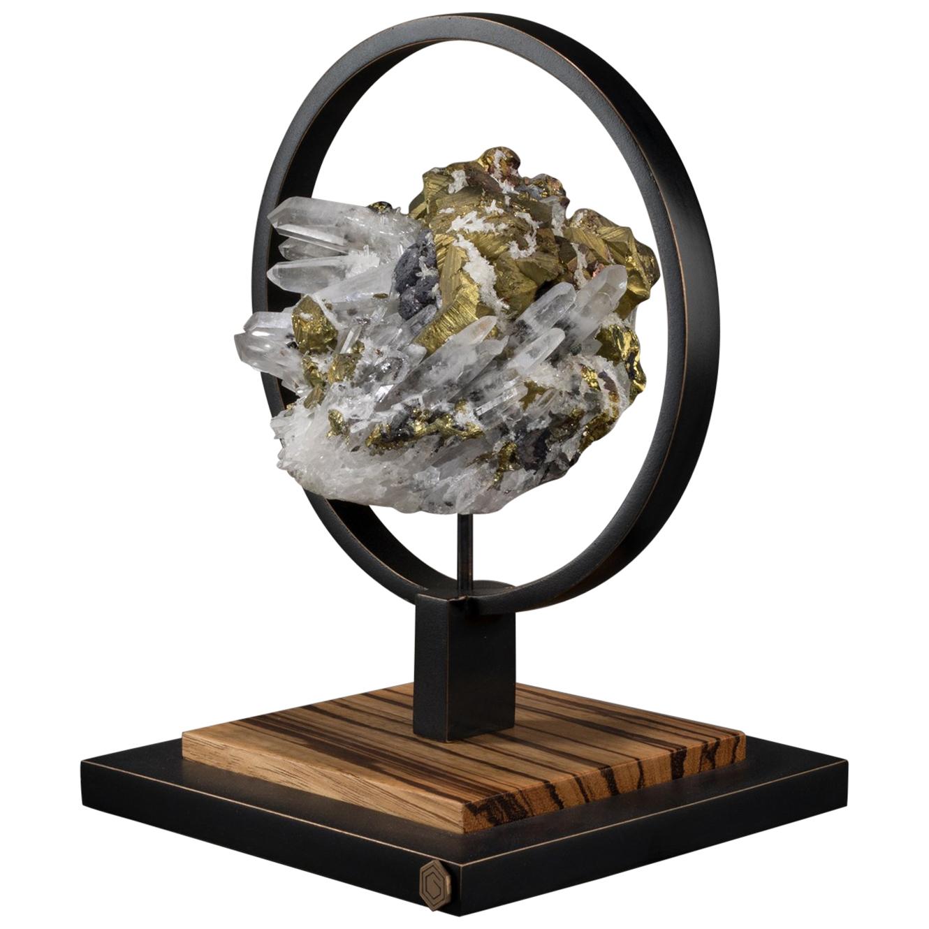 Studio Greytak 'Ouroboros 11' Bronze, Quartz, Sphalerite, and Chalcopyrite For Sale