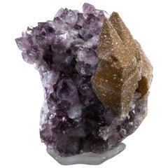 Studio Greytak 'Amethyst with Citrine Druzy on Crystal Base'