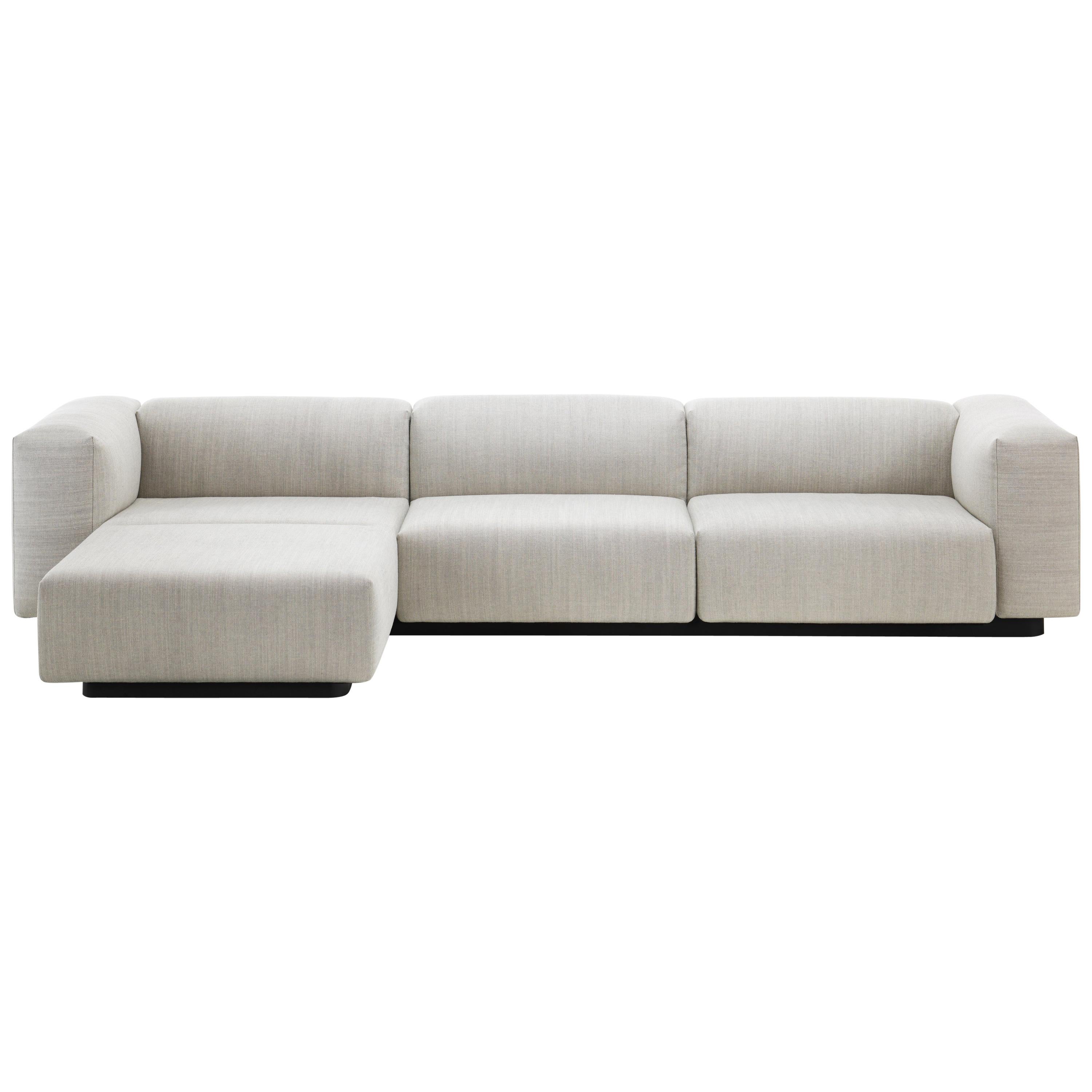 Vitra Soft Modular Sofa with Chaise in Pearl Reed by Jasper Morrison im Angebot