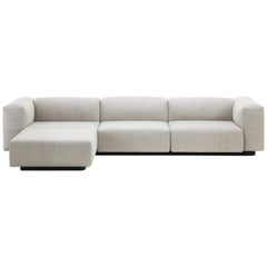 Vitra Soft Modular Sofa with Chaise in Pearl Reed by Jasper Morrison