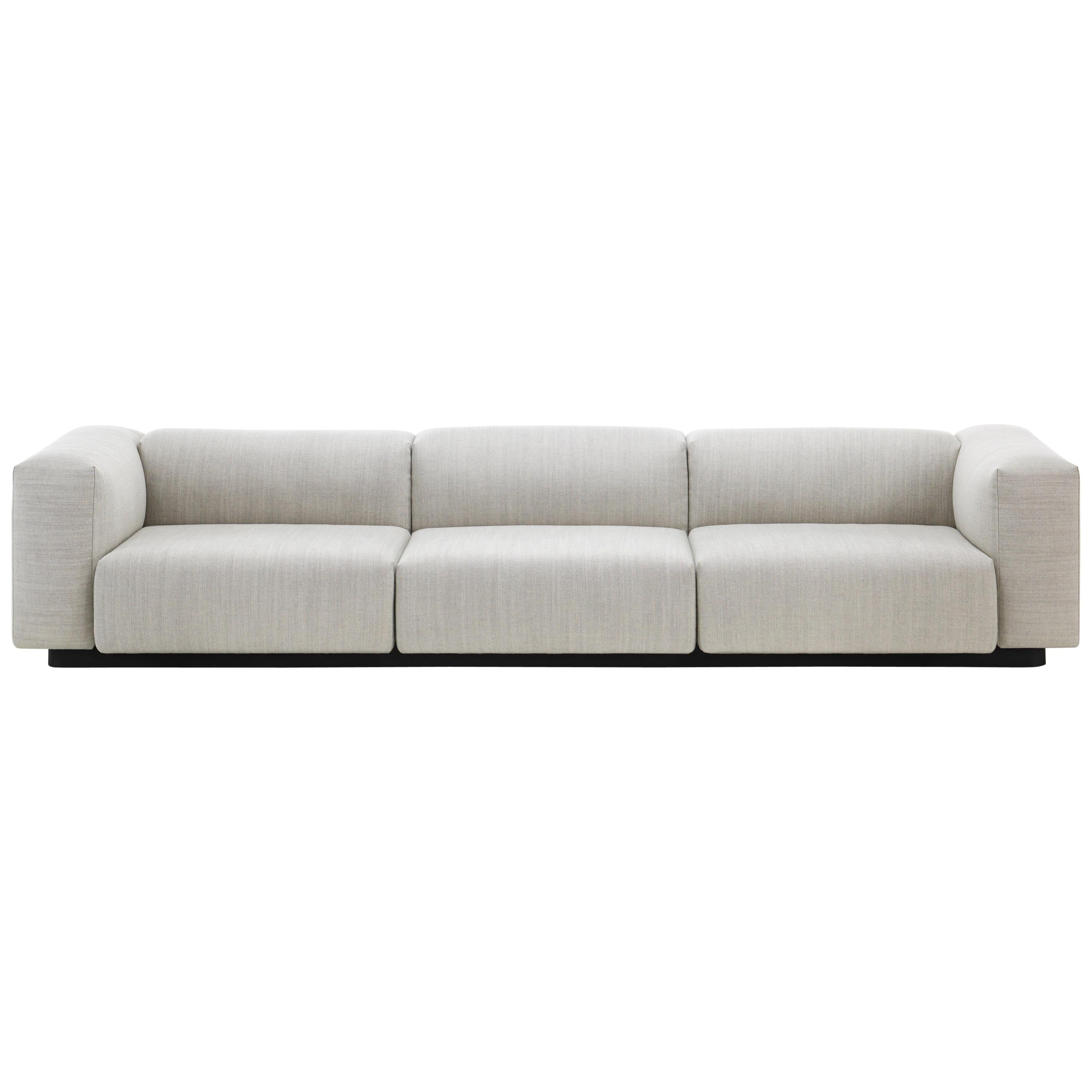 Vitra Soft Modular Three-Seat Sofa in Pearl Reed by Jasper Morrison For Sale