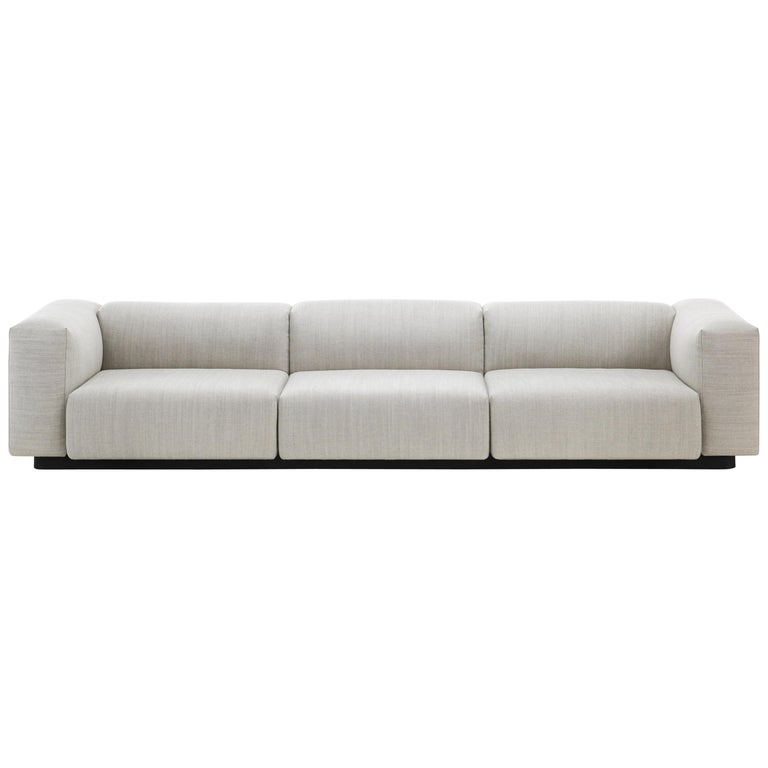 Vitra Soft Modular Three-Seat Sofa in Pearl Reed by Jasper Morrison For ...