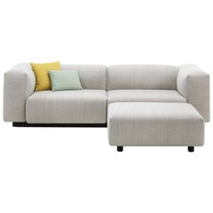 Vitra Soft Modular Loveseat with Ottoman in Pearl Reed by Jasper Morrison