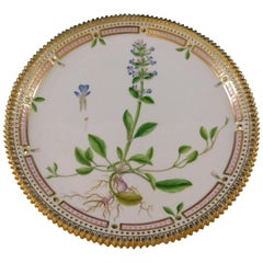 Vintage Flora Danica Royal Copenhagen Plate Round Ajuga Repdans L. Blue