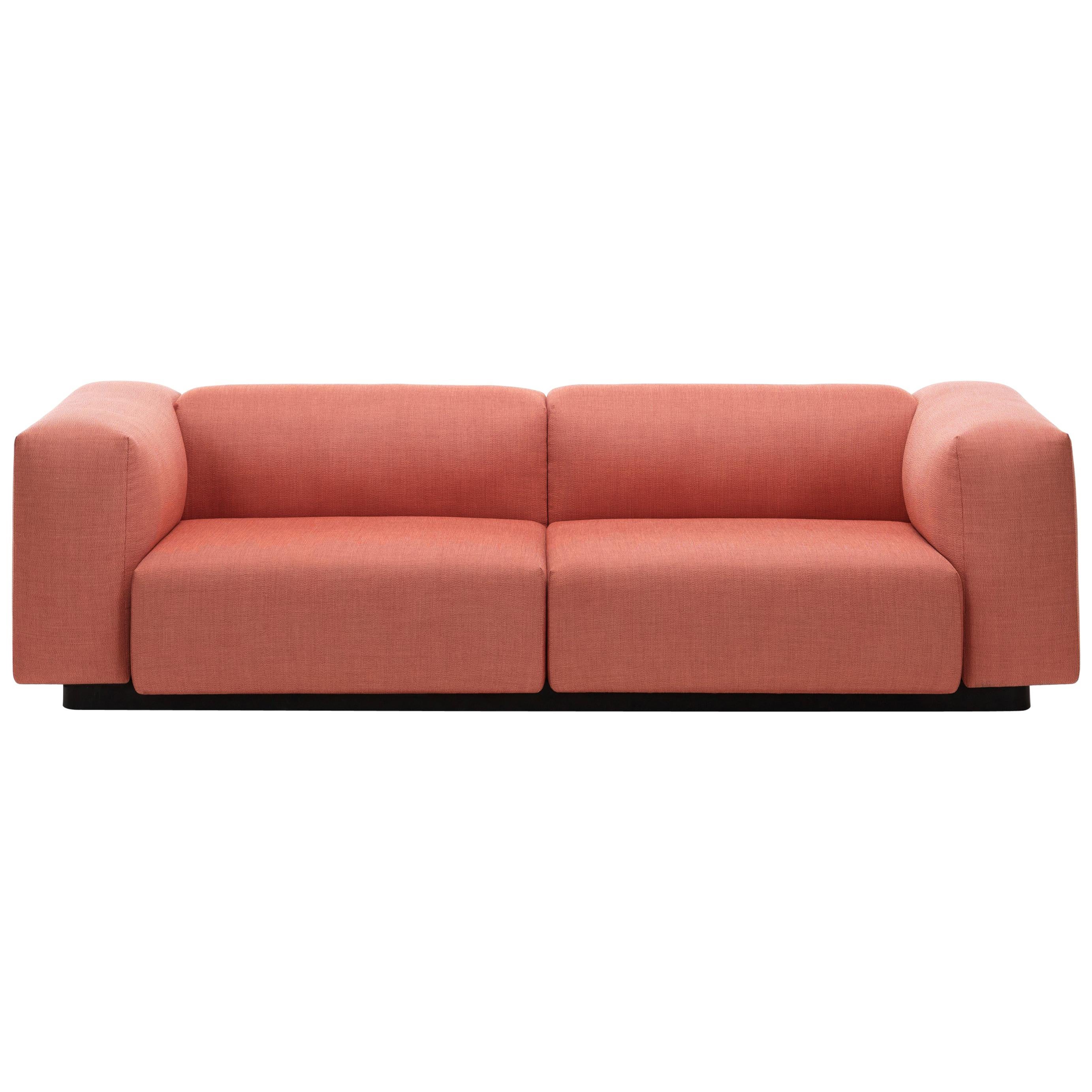 Vitra Soft Modular 2-Seat Sofa in Rose and Dark Orange Credo by Jasper Morrison For Sale