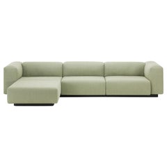 Vitra Soft Modular Sofa with Chaise Sage & Pebble Dumet by Jasper Morrison