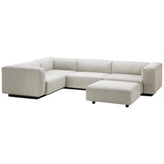 Vitra Soft Modular Three-Seat Sofa in Pearl Reed with Corner and Ottoman
