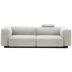 Vitra Soft Modular Two-Seat Sofa in Pearl Reed with Neck Cushion