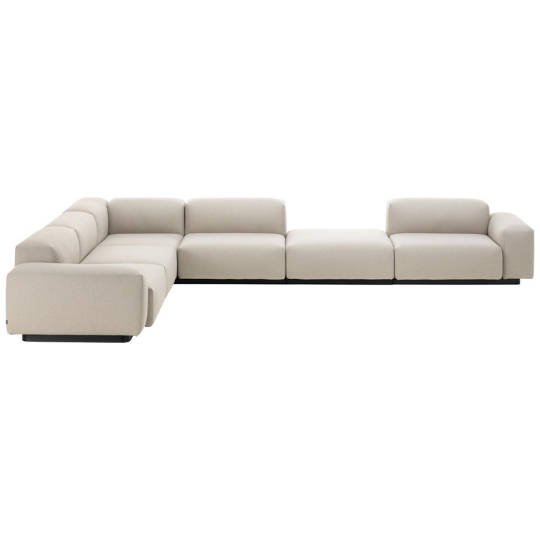 Vitra Soft Modular SixSeat Sofa with Platform Middle in Pearl Olimpo For Sale at 1stDibs