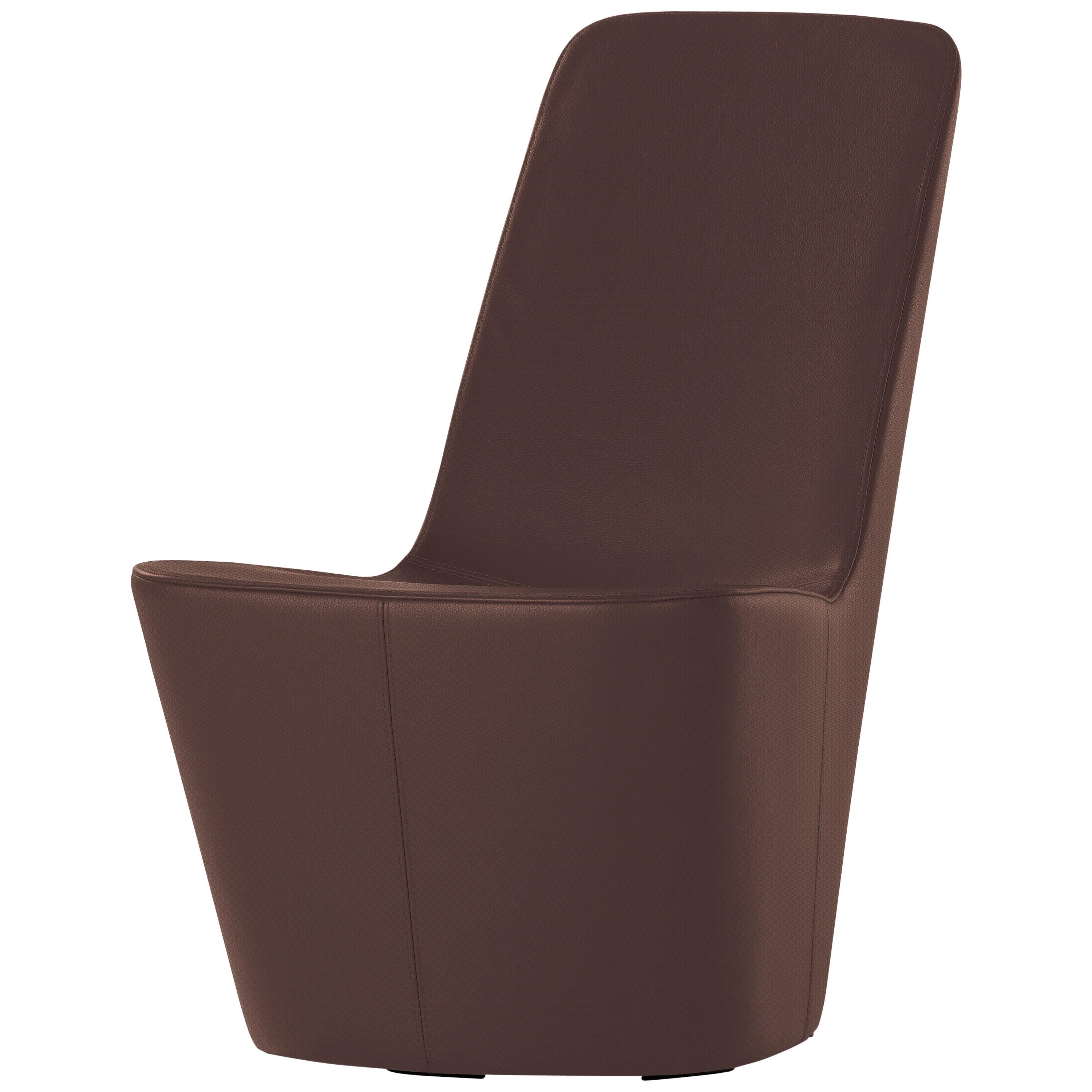 Vitra Monopod Chair in Maroon Leather by Jasper Morrison For Sale