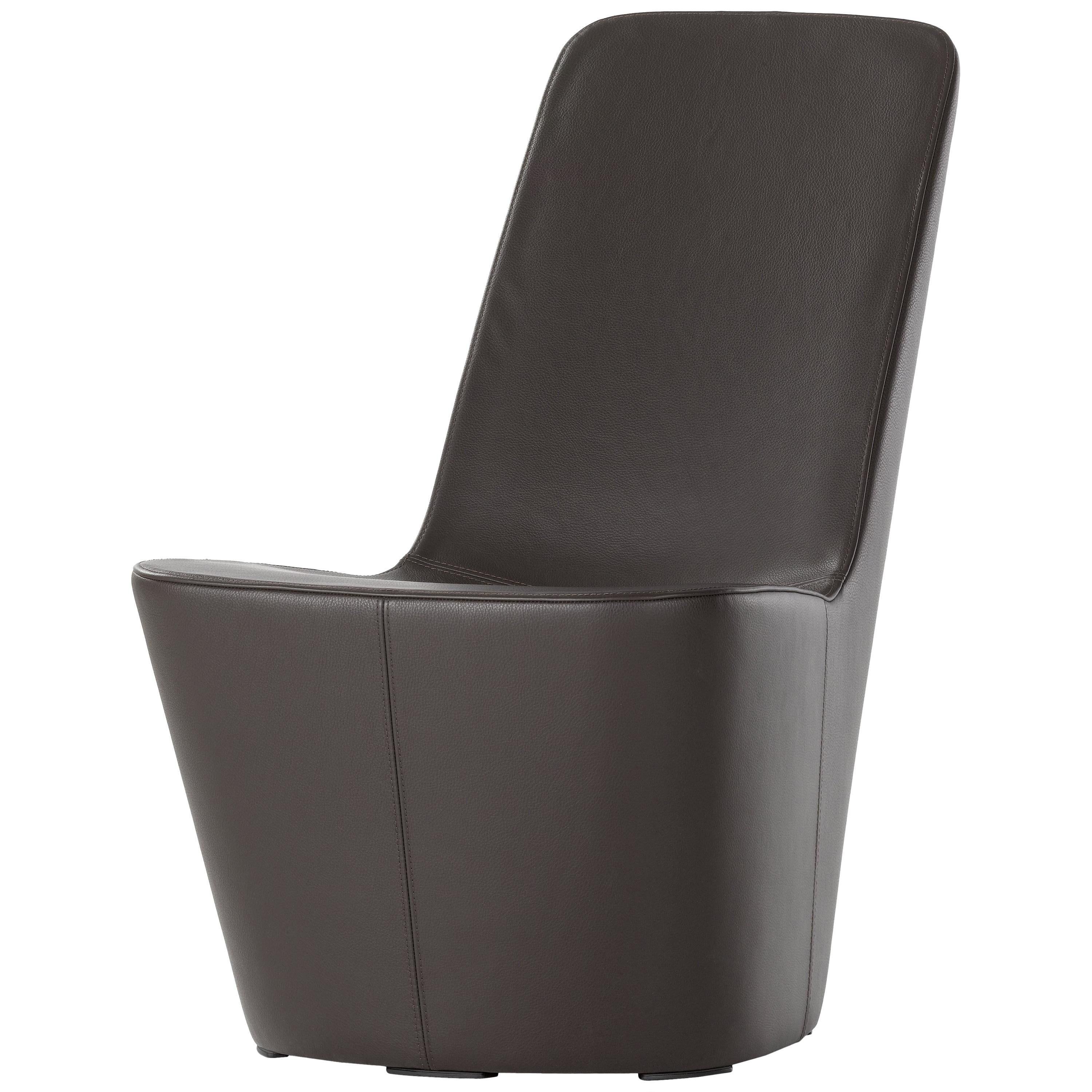 Vitra Monopod Chair in Chocolate Leather by Jasper Morrison For Sale