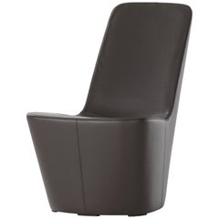 Vitra Monopod Chair in Chocolate Leather by Jasper Morrison