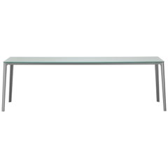 Vitra Plate Dining Table in Satin-Finished Glass and Grey by Jasper Morrison