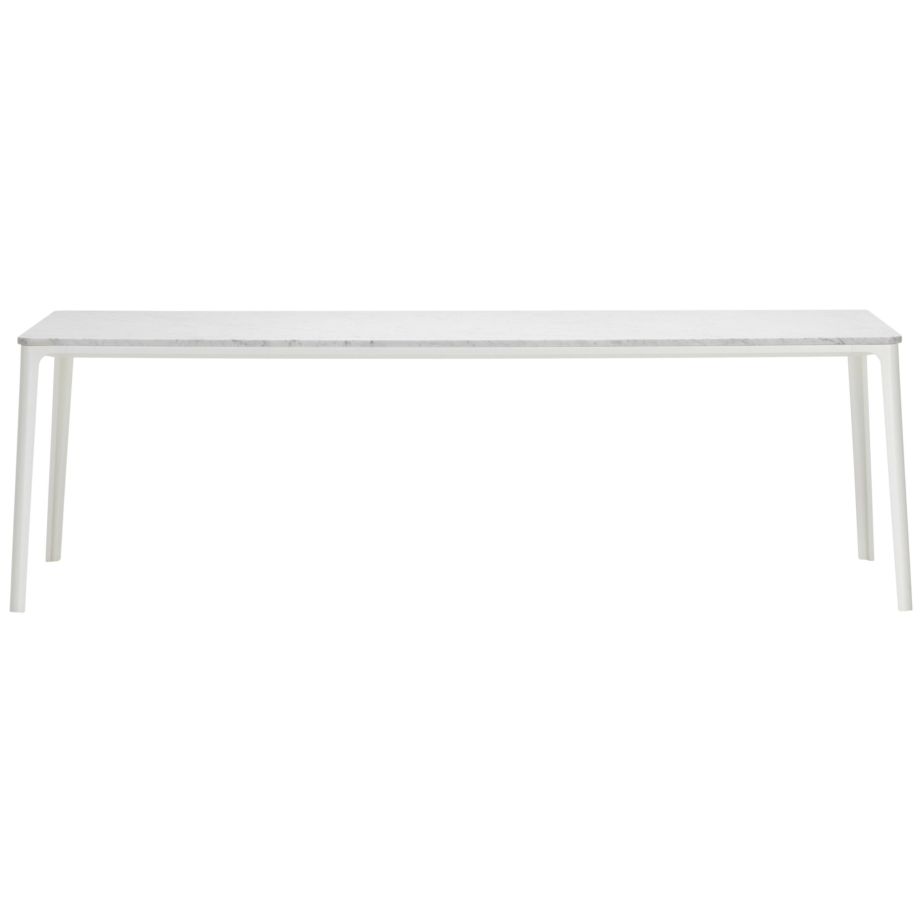 Vitra Plate Dining Table in Carrara Marble and White Base by Jasper Morrison im Angebot