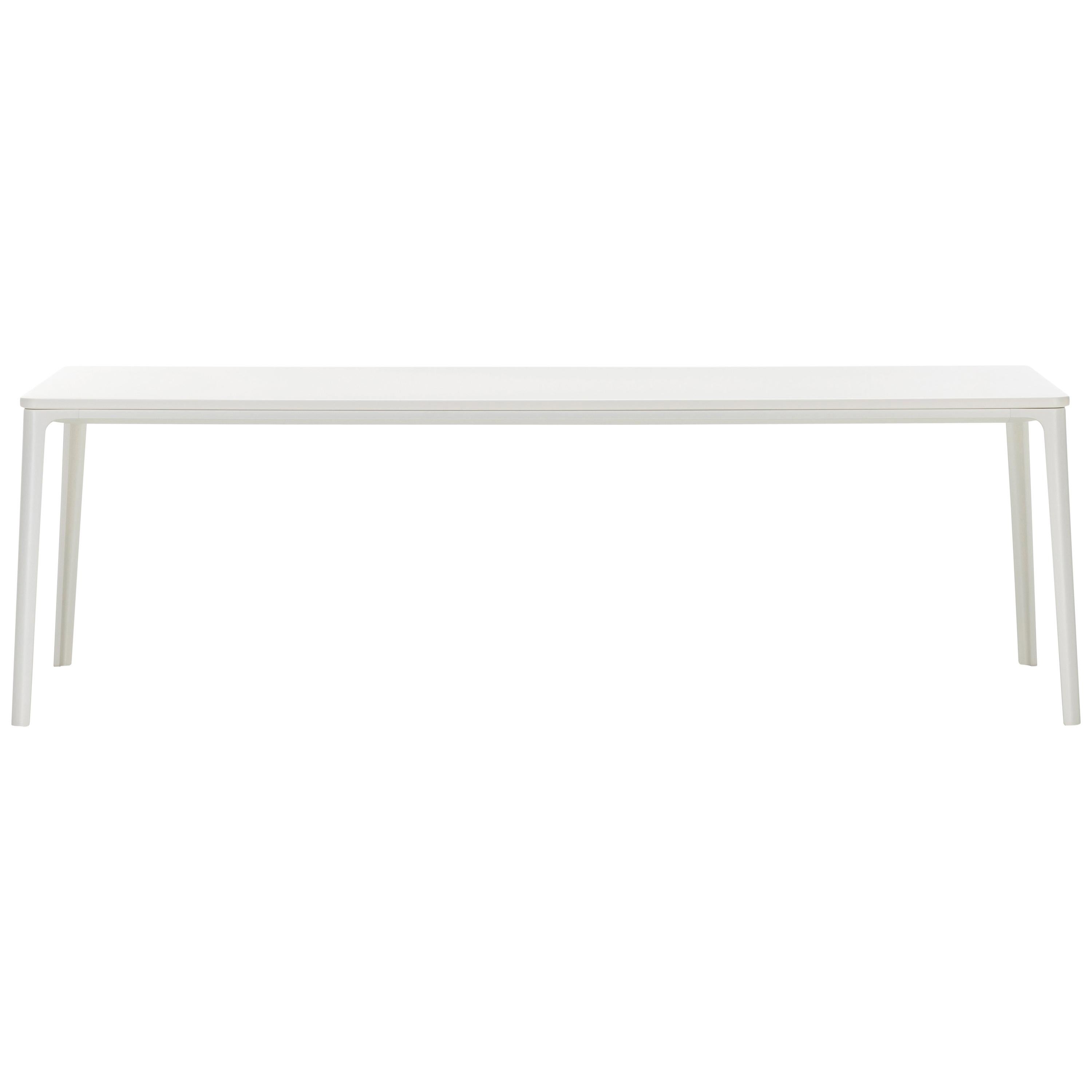 Vitra Plate Dining Table in MDF White and White Base by Jasper Morrison For Sale