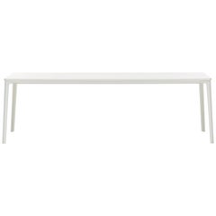 Vitra Plate Dining Table in MDF White and White Base by Jasper Morrison