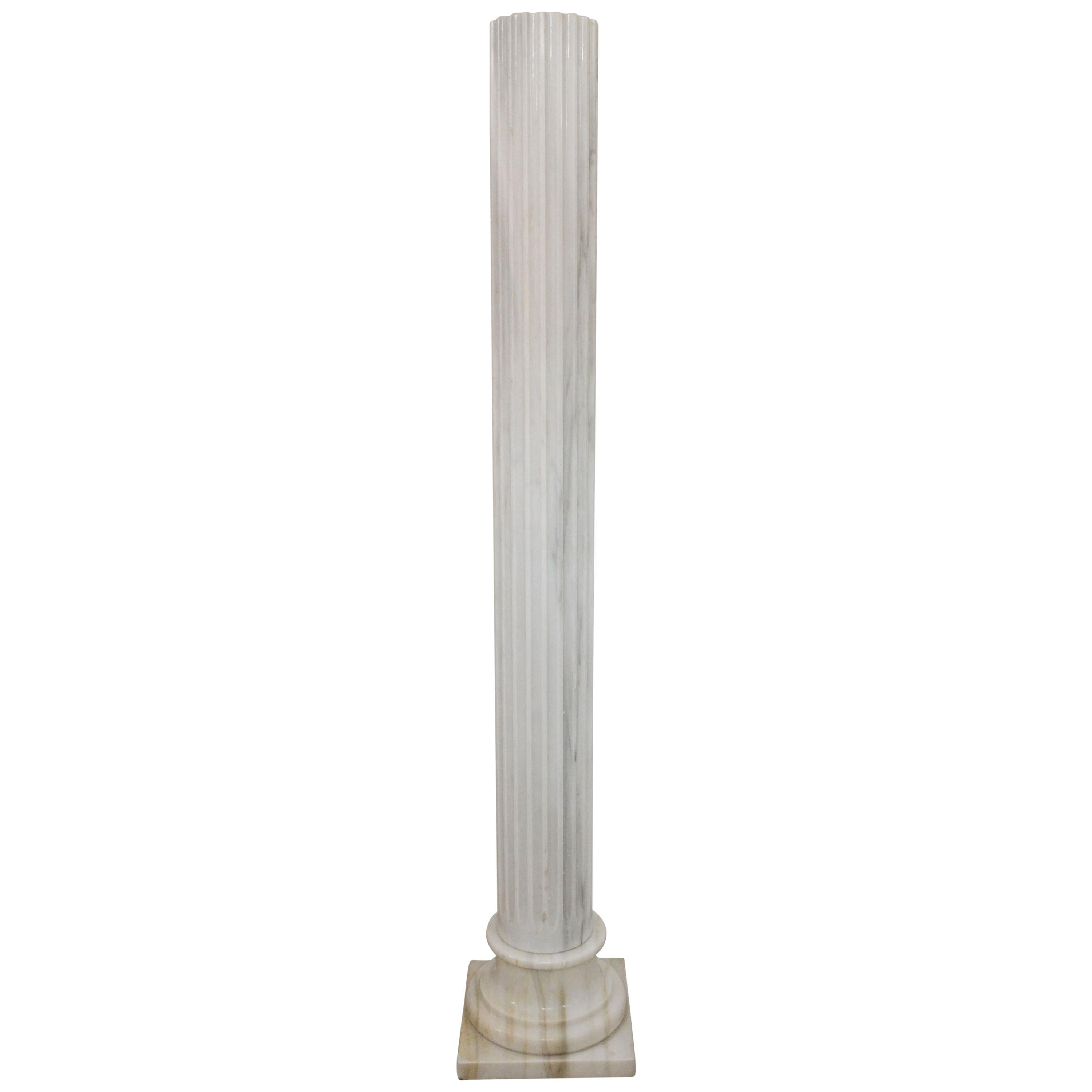 'ATHENA' Large Column / Pillar White Carrara Marble by Element & Co. For Sale