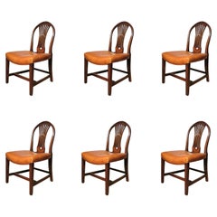 Six Georgian Style Dining Chairs in the Hepplewhite Manner, England Circa 1920