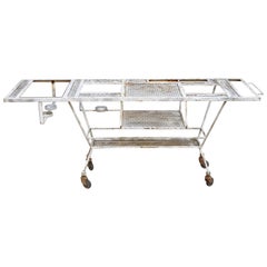 Hierro Forjado Industrial Steampunk Carrito de Bar Rodante Mesa de Barbacoa Malla Metálica