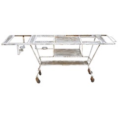 Schmiedeeisen Industrie Steampunk Rolling Bar Cart Barbeque Krug Tisch Metall Mesh